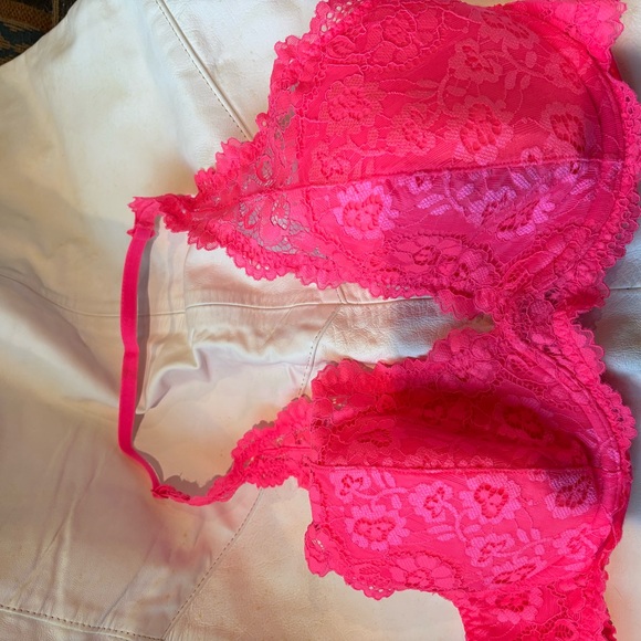 Lace Halter Bralette - Pink size 34D - Picture 4 of 6